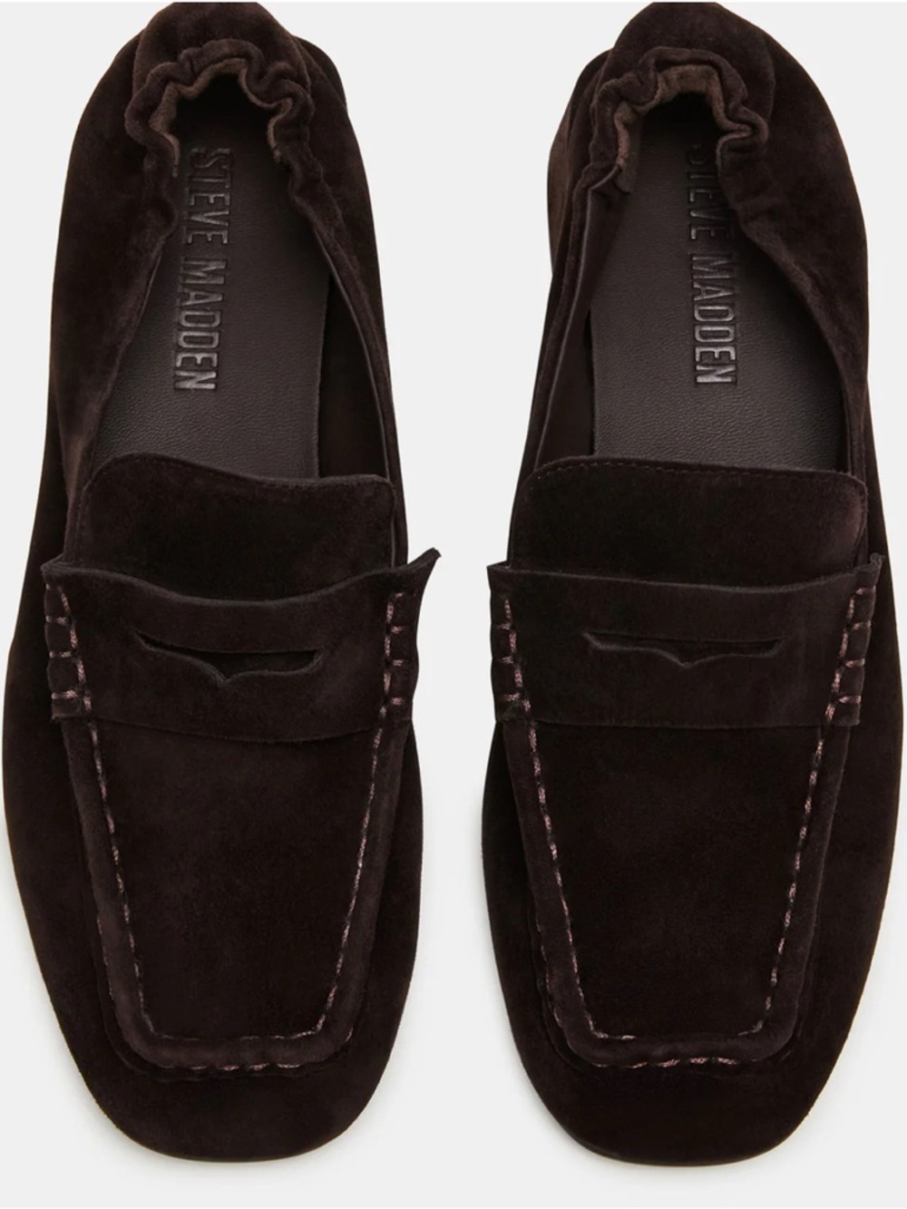 Steve Madden women’s Dark Brown Suede Penny Loafers
